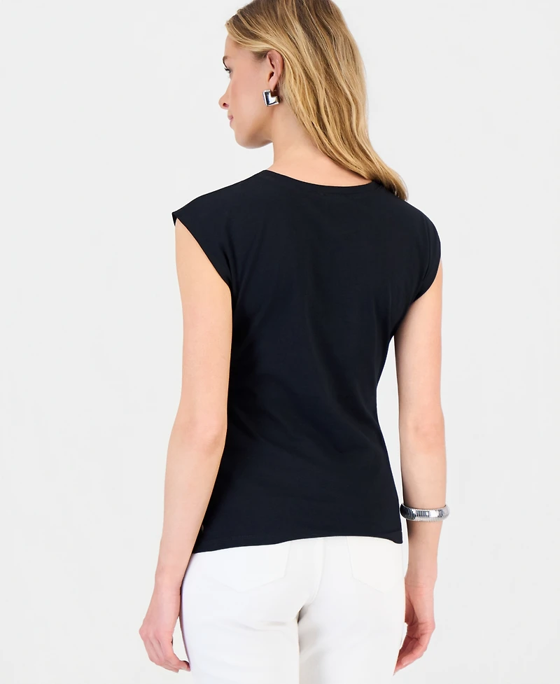 I.n.c. International Concepts Women's Side-Cinched Cotton Tank Top, Exclusively at Macy's