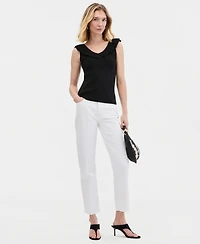 I.n.c. International Concepts Women's Ruffle-Trim Metallic Sweater Tank, Macy's Exclusive