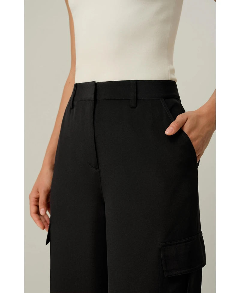 Lilysilk Women's Silk Crepe Cargo Pant