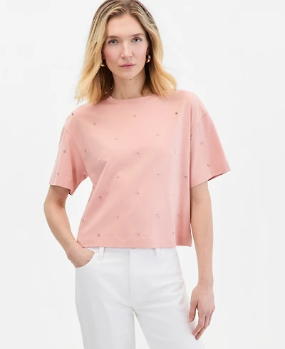 I.n.c. International Concepts Women's Embellished T-Shirt, Macy's Exclusive