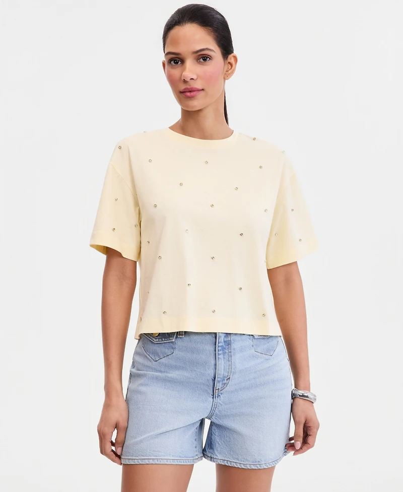 I.n.c. International Concepts Women's Embellished T-Shirt, Macy's Exclusive