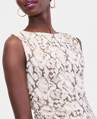 I.n.c. International Concepts Women's Printed High-Neck Ruched Mesh Tank, Macy's Exclusive