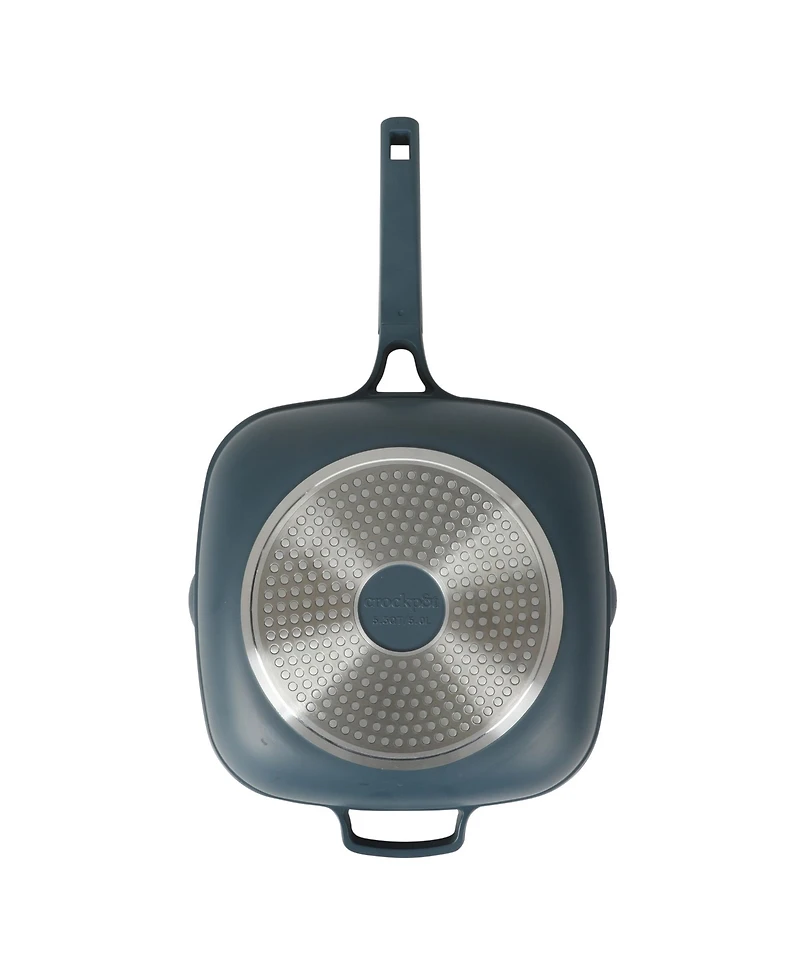 Crock Pot Northvale 5.3 Qt Ceramic Nonstick Saute Pan with Lid & Steamer Basket, Cast Aluminum, Induction Ready Base, Soft Touch Handle