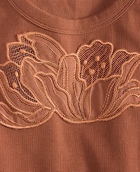 I.n.c. International Concepts Women's Lace-Trim Ribbed Tank, Macy's Exclusive