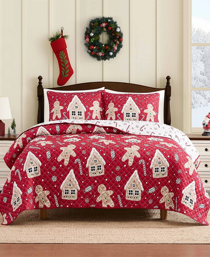 Avanti Holiday Lane Reversible 3-Pc. Quilt Set