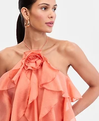 I.n.c. International Concepts Women's Allover Ruffle Halter Maxi Dress, Macy's Exclusive