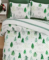 Avanti Christmas Trees Reversible -Pc. Quilt Set