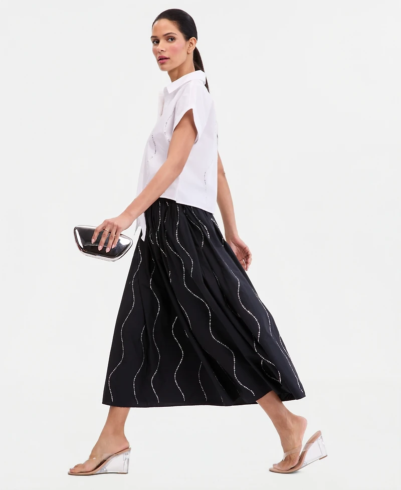 I.n.c. International Concepts Petite Relaxed Fit Pull-On Midi Skirt, Macy's Exclusive