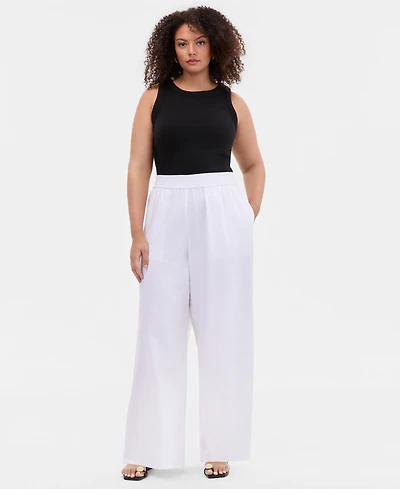 I.n.c. International Concepts Plus Pull-On Wide-Leg Pants, Created for Macy's