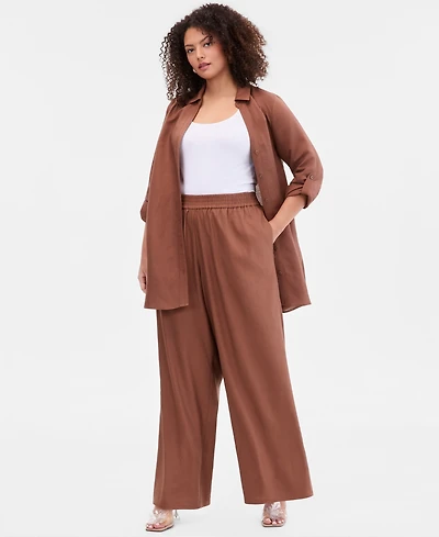 I.n.c. International Concepts Plus Pull-On Wide-Leg Pants, Created for Macy's