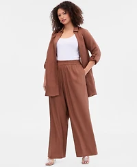 I.n.c. International Concepts Plus Pull-On Wide-Leg Pants, Created for Macy's