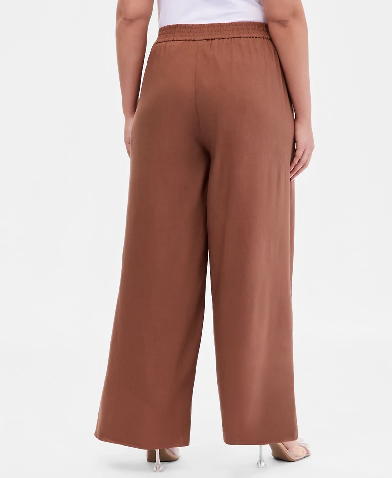 I.n.c. International Concepts Plus Pull-On Wide-Leg Pants, Created for Macy's