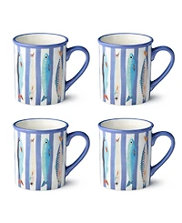 Certified International Something Fishy Mugs, Set of 4