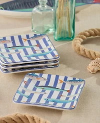 Certified International Something Fishy Canape Plates, Set of 4