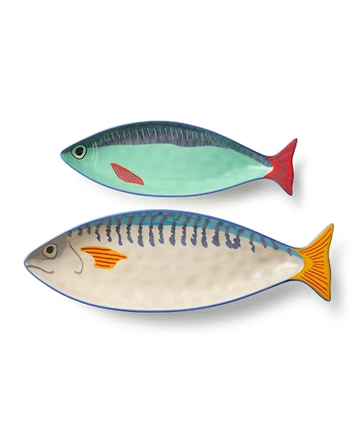 Certified International Something Fishy 2-Pc. Platter Set