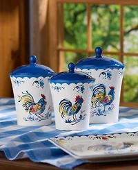 Certified International French Rooster Canisters, Set of 3