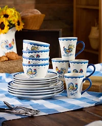 Certified International French Rooster 16-Pc. Dinnerware Set, Service for 4