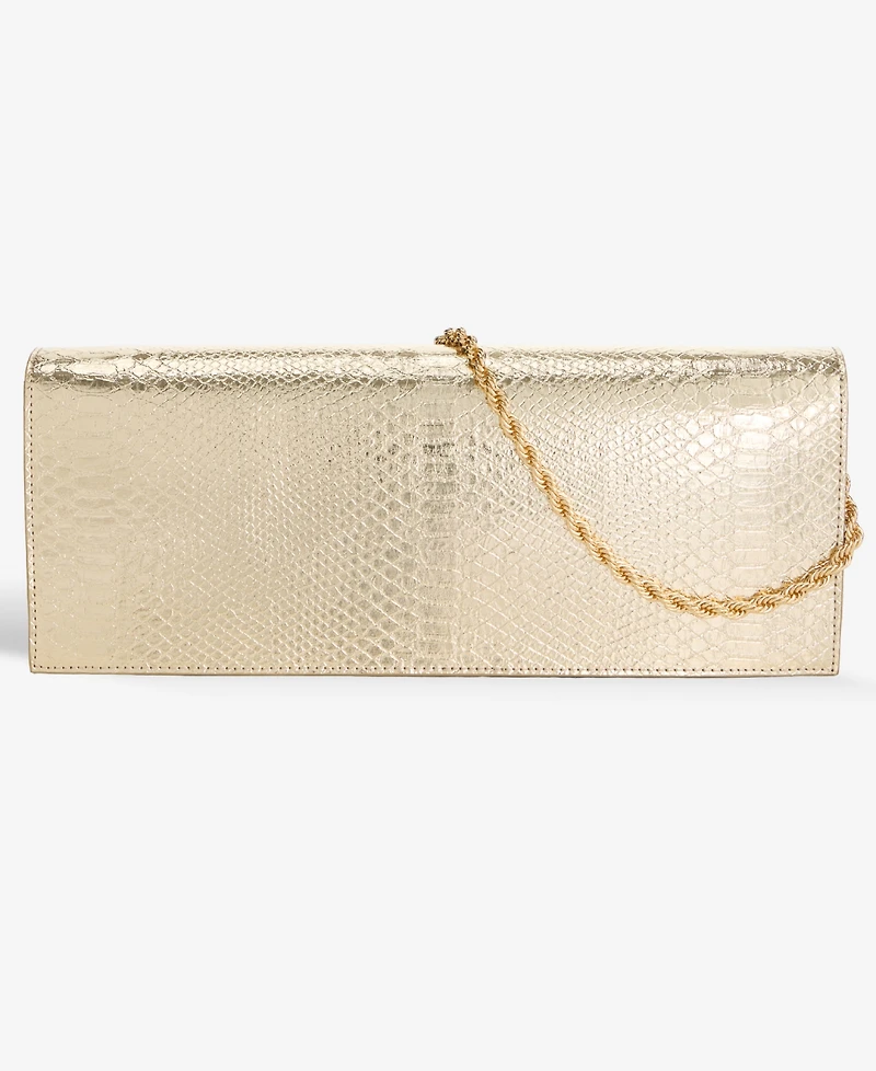 Metallic Snake-Print East-West Clutch Bag, Macy's Exclusive- Molly Rogers Capsule Collection