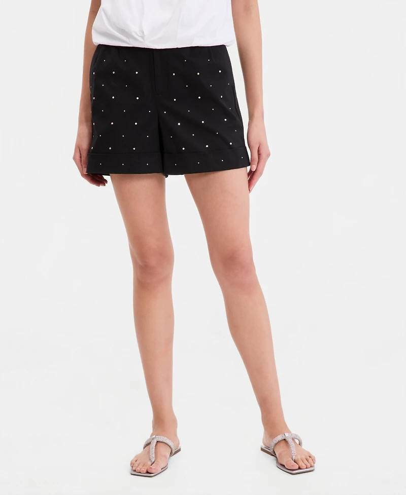 I.n.c. International Concepts Women's Embellished Cuffed Shorts, Exclusively at Macy's