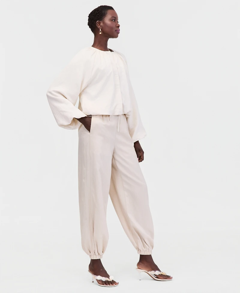 I.n.c. International Concepts Women's Linen-Blend Pull-On Bubble Pants, Macy's Exclusive