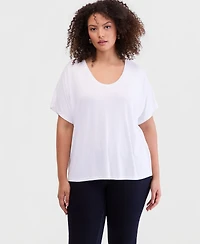 I.n.c. International Concepts Plus Embellished Scoop-Neck T-Shirt, Macy's Exclusive