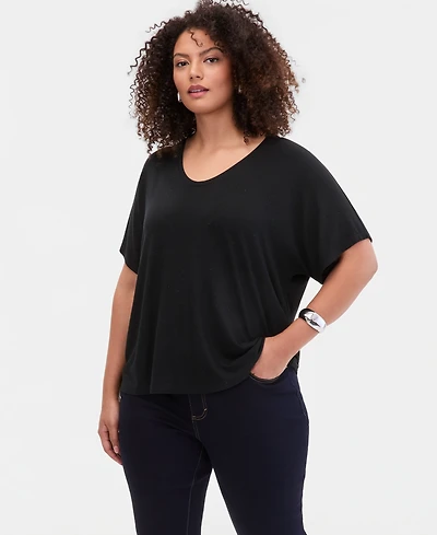 I.n.c. International Concepts Plus Embellished Scoop-Neck T-Shirt, Macy's Exclusive