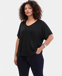 I.n.c. International Concepts Plus Embellished Scoop-Neck T-Shirt, Macy's Exclusive