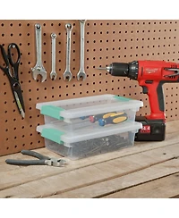 Sterilite Small Clip Box Clear Storage Tote Container with Latching Lid, 6 Pack