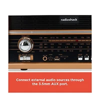 RadioShack Retro Am/Fm/Sw Vintage and Classic Radio Antique Style, Bluetooth, Usb/microSD, Rechargeable Battery – 4001800