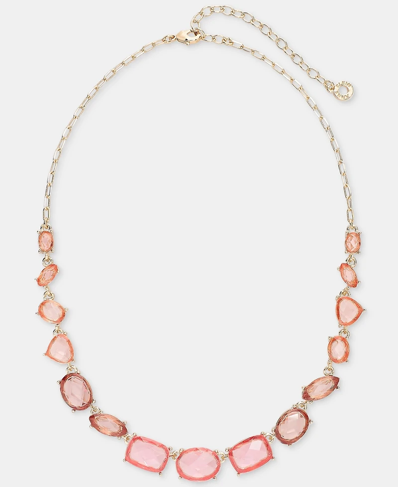 Anne Klein Stationed Stone Statement Necklace, 16" + 3" extender