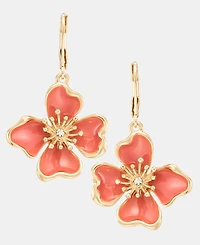 Anne Klein Textured Flower Drop Earrings