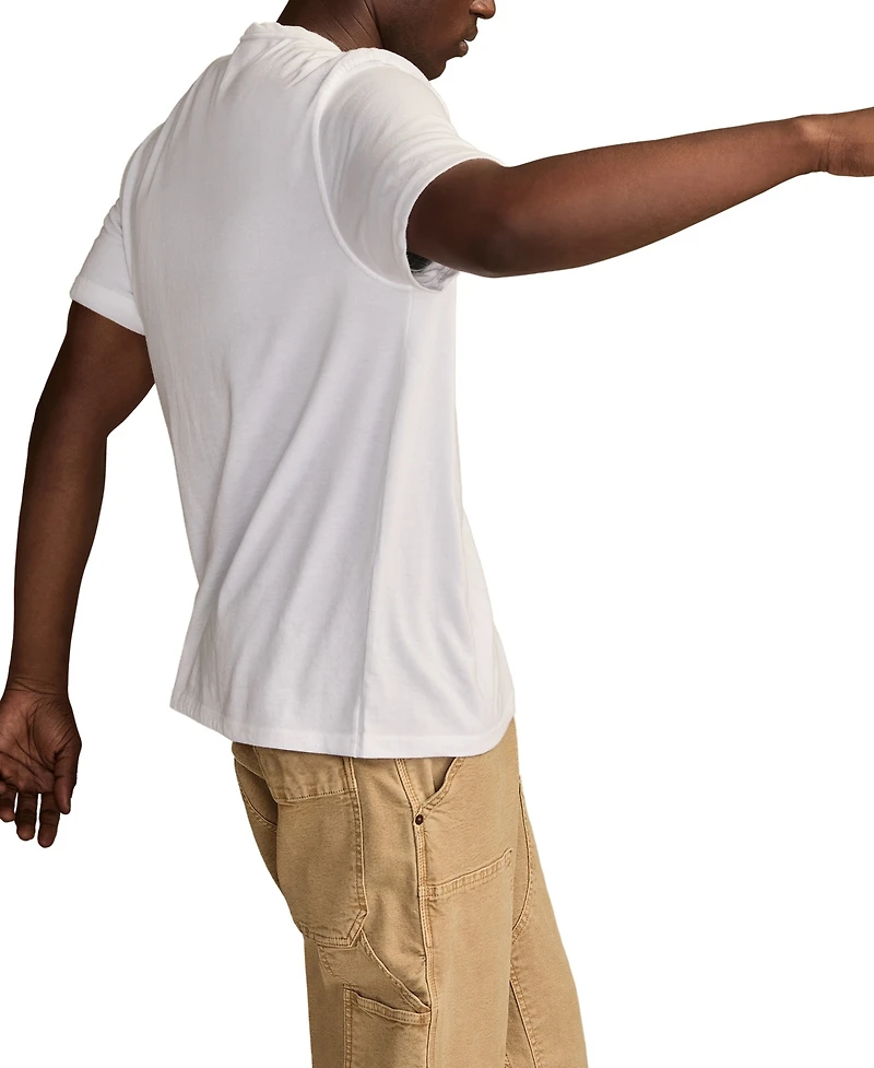 Lucky Brand Men's Venice Burnout Notch Short Sleeves T-shirt