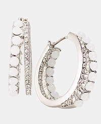 Karl Lagerfeld Paris Gold-Tone Turquoise Split Stone Hoop Earrings