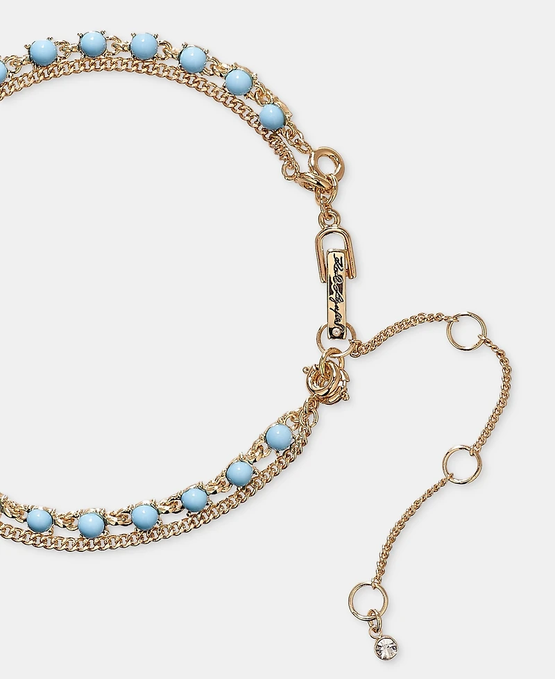 Karl Lagerfeld Paris Metal-Tone Two-Row White Pendant Necklace