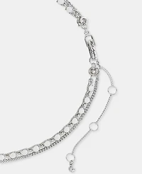 Karl Lagerfeld Paris Metal-Tone Two-Row White Pendant Necklace