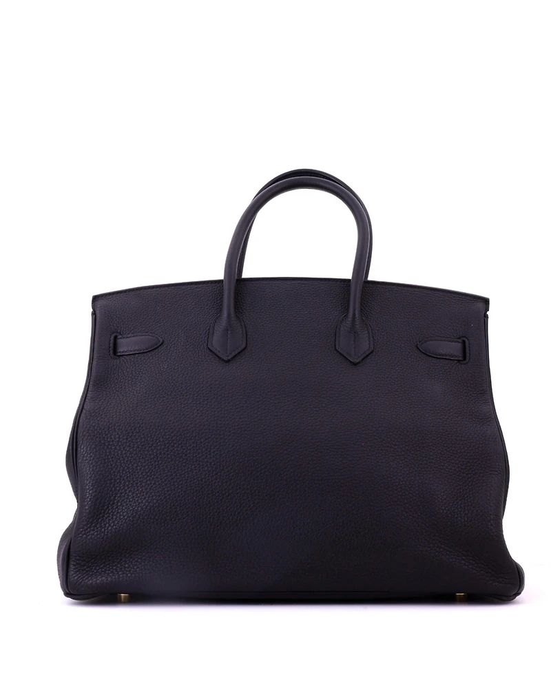 Pre-Owned Hermes Birkin Handbag Black Togo with Gold Hardware