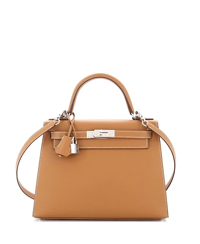 Pre-Owned Hermes Kelly Handbag Epsom with Palladium Hardware