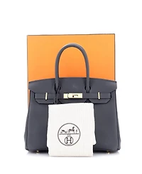 Pre-Owned HERMES Birkin 30 Handbag Grey Togo with Permabrass Hardware