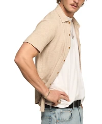 Lucky Brand Men's Linen Short Sleeve Button Down Shirt
