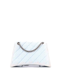 Pre-Owned Balenciaga Medium Crush Chain Flap Bag Quilted Denim