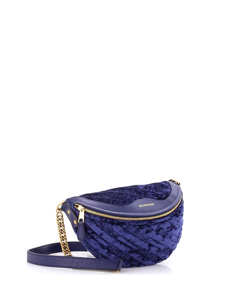 Pre-Owned Balenciaga Xs Souvenir Belt Bag Quilted Velvet