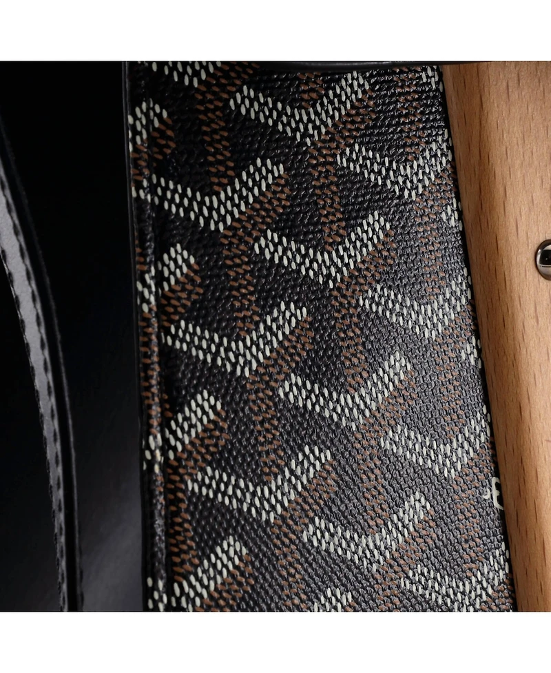 Pre-Owned Goyard Mm Saigon Top Handle Bag Coated Canvas with Leather