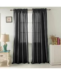 Rt Designers Collection 100% Polyester 82 Gsm Faux Silk Nikki Rod Pocket Curtain Panel 54" x 90"
