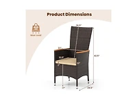 Outdoor Wicker Dining Chairs Set of 4 with High Back Support