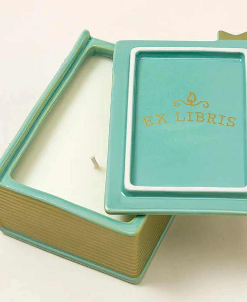 Uncommon Goods A Light Read Porcelain Book Candle, 9 Oz