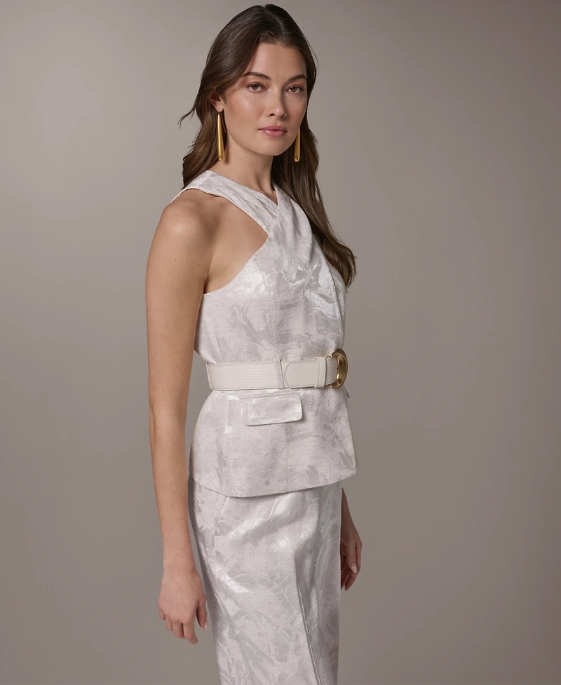 Donna Karan New York Women's Crossover Belted Sleeveless Top