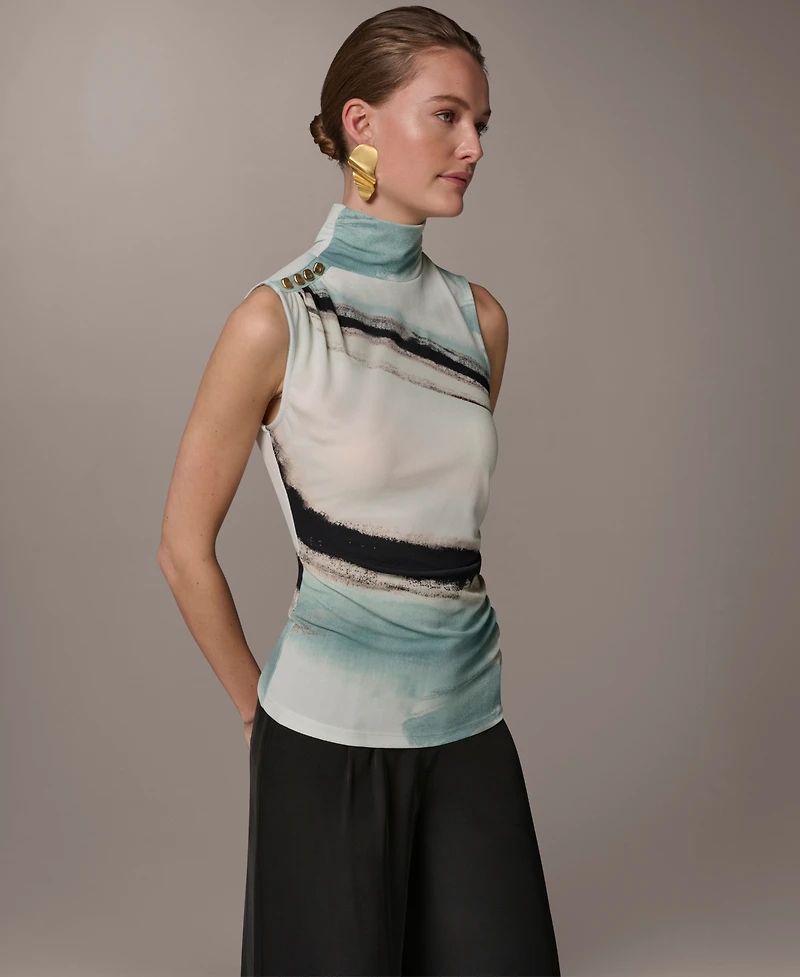 Donna Karan New York Women's Sleeveless Mock Neck Top