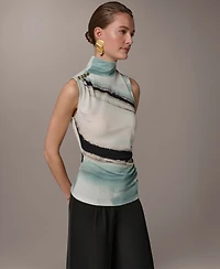 Donna Karan New York Women's Sleeveless Mock Neck Top