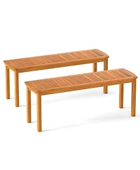 Slickblue Acacia Wood Outdoor Garden Bench with Slatted Seat