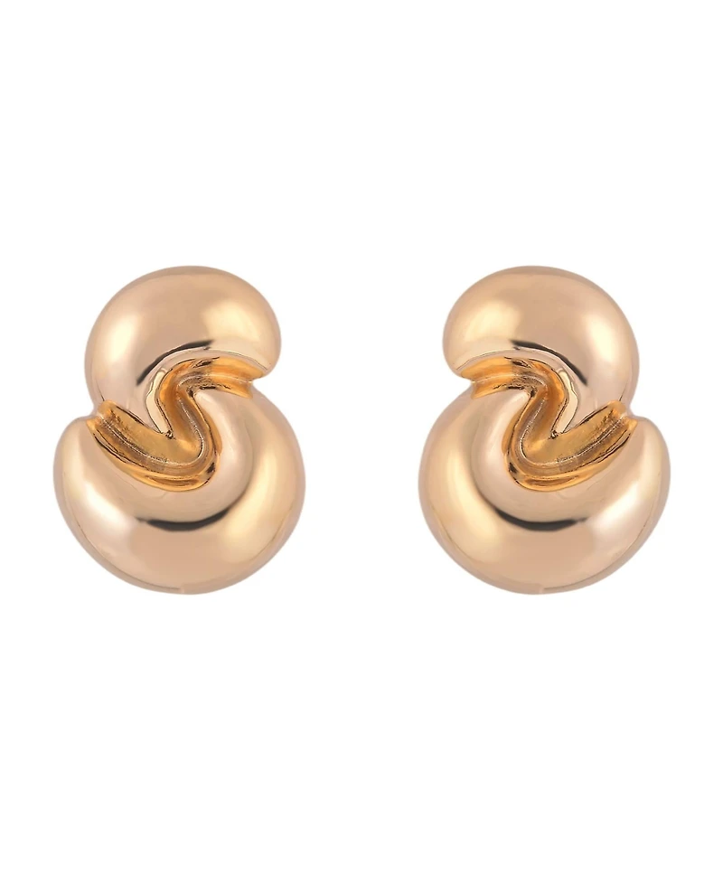 Laundry by Shelli Segal Gold Tone Knotted Button Earring